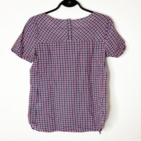 Tommy Hilfiger Women's Blouse short sleeve Square neck Geometric Print Size US 4 - Picture 12 of 14